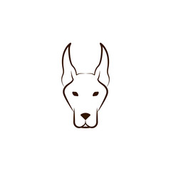 Fototapeta na wymiar Doberman icon. One of the dog breeds hand draw icon
