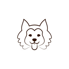 Obraz premium Siberian husky icon. One of the dog breeds hand draw icon