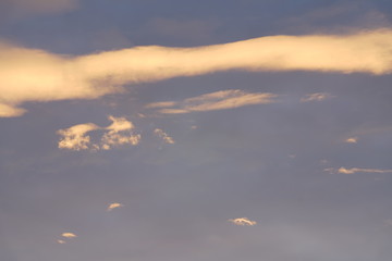 Cloudy orange sky at evening