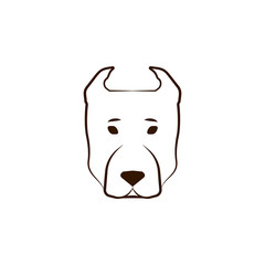Dogo argentino icon. One of the dog breeds hand draw icon
