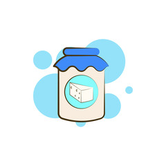 Cheese, jar, halloumi icon. Element of color cheese icon