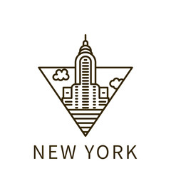 New York icon. Element of city in triangle icon