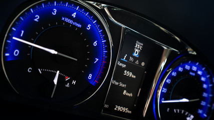 Fototapeta premium Digital Car Speedometer And Odometer 