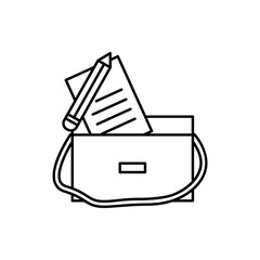 Learning, bag, pen icon. Element of education line icon