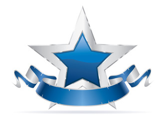 blue star blue banner silver