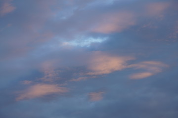 Blue orange soft clouds