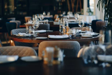 Fotobehang tableware beautiful table setting in restaurant © loki_ast