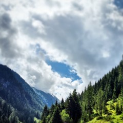 clouds over mountains