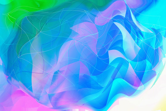 Trendy dreamy, abstract, fantasy 3d multicolour, geometric background