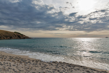 Capo di Feno stormy beach near Ajaccio, France.