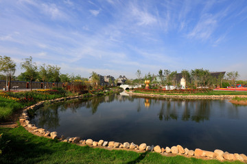 Chinese classical architecture in a park