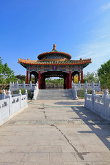 Fototapeta premium The scenery of the South Lake Park in Tangshan, China