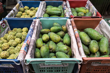 Boxed fruit.