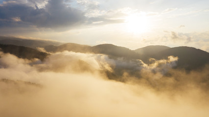 Flight above the clouds.