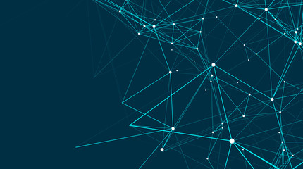 Abstract connections are in space. Background with connecting dots and lines. Connection structure. Vector illustration