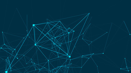 Abstract connections are in space. Background with connecting dots and lines. Connection structure. Vector illustration