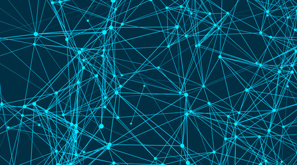Abstract connections are in space. Background with connecting dots and lines. Connection structure. Vector illustration