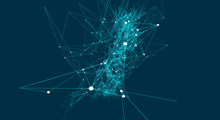 Abstract connections are in space. Background with connecting dots and lines. Connection structure. Vector illustration