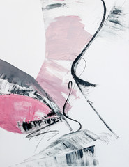 abstract pink and gray acrylic painting on canvas	