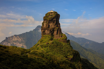 Fototapeta na wymiar Fangjingshan, Mount Fangjing Nature Reserve - Sacred Mountain of Chinese Buddhism in Guizhou Province, China. UNESCO World Heritage List - China National Parks, Famous Mountain/National Attraction.