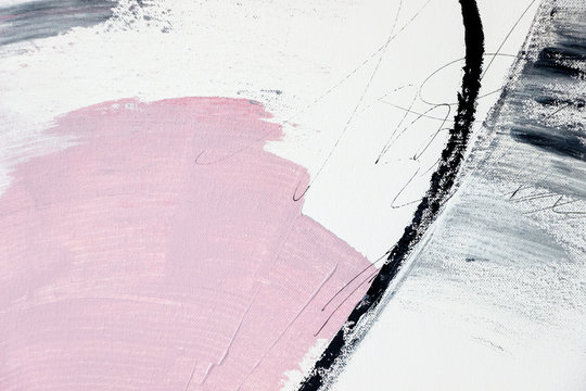abstract pink and gray acrylic painting on canvas	