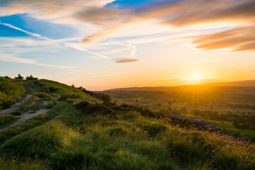 Sunset. Ilkley moor. Yorkshire