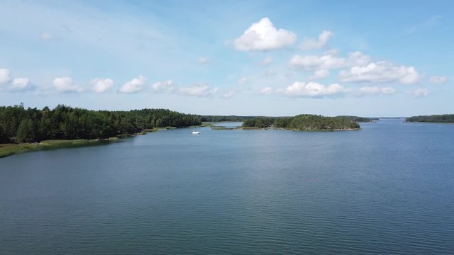 Beautiful seascape from Kaitainen bridge (Kaitaisten silta in Finnish), Taivassalo, Finland. 