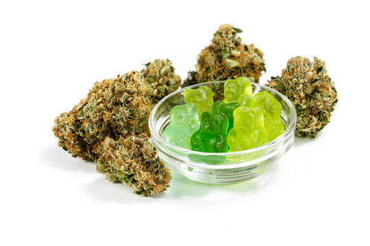 marijuana edibles over white