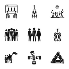 Seo teamwork icon set. Simple set of 9 seo teamwork vector icons for web design isolated on white background