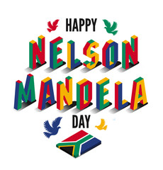 Vector illustration for happy International Nelson Mandela Day.