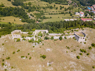 Fototapeta na wymiar Austro-Hungarian fortress ruins in Kalinovik (Bosnia and Hezegovina) where Adolf Hitler served as a conscript.
