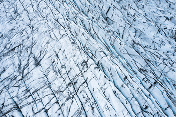 aerial view of glacier from above, ice texture landscape,Iceland