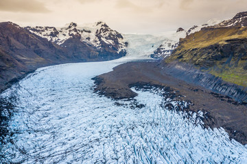 Skaftafell glacier, Vatnajokull National Park in Iceland.
