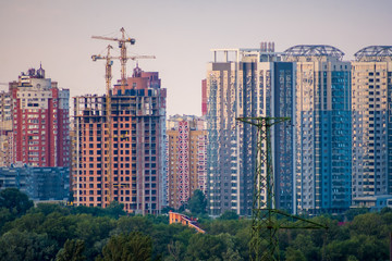 Fototapeta premium Construction of new modern residential complex in Kyiv, Ukraine