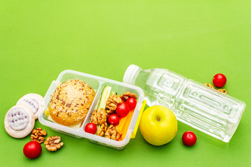 School lunch box. Back to school concept