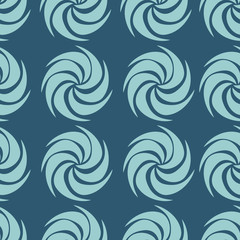 Blue Vector decorative continuous background using wavy lines, curves and circles. Composition can be used as wallpaper.