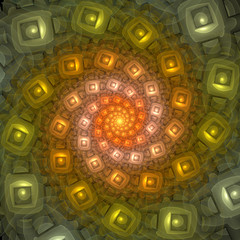 Abstract fractal spiral background, computer-generated illustration.