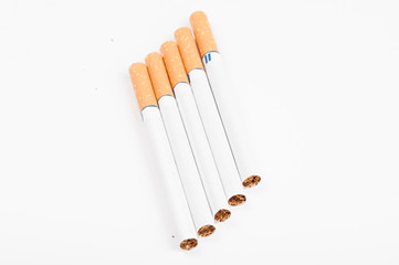 Cigarettes  isolated on white background.Copy space