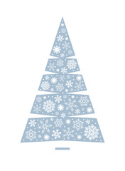Silver Christmas tree with snowflakes - 283418577