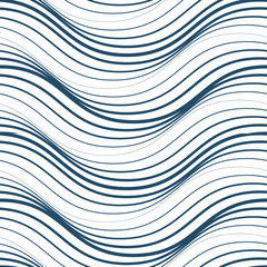 Grayscale vector seamless pattern, graphic geometric wrapping paper. Abstract backdrop created with interweave black undulate lines can be used in textile and web designs