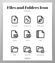 Files and folders icons Line pack
