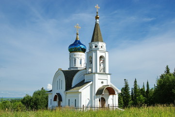 Fototapeta na wymiar Vladimirskaya Church, settlement Protasy, Kultaevskaya rural settlement, Perm Krai, Russia