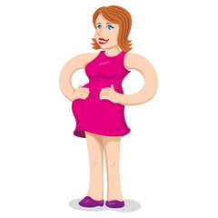 Mother pregnant woman caressing her belly. Ideal for catalogs, informative and pregnancy guides