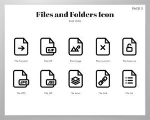Files and folders icons Line pack