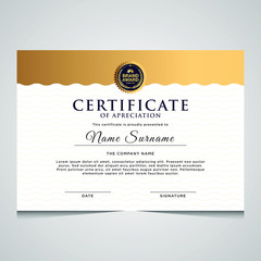 Obraz premium elegant blue and gold diploma certificate template. Use for print, certificate, diploma, graduation