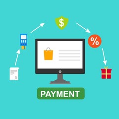 Set of flat design concept icons for online shopping. Icons for online shopping,business,vector illustration.