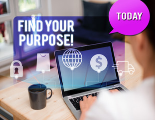 Handwriting text writing Find Your Purpose. Conceptual photo reason for something is done or for...
