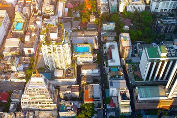 Aerial view city in Bangkok