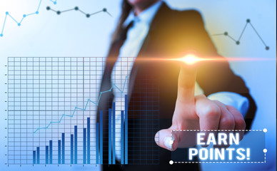 Word writing text Earn Points. Business photo showcasing collecting scores in order qualify to win...