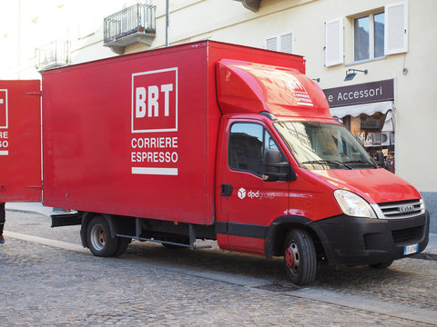 VENARIA, ITALY - CIRCA FEBRUARY 2019: BRT express courier van